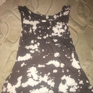 Gray and White Tye-Dye Muscle Shirt